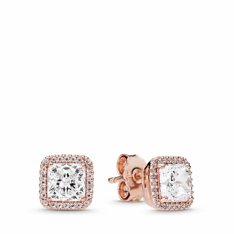 Pandora Rose™ Timeless Elegance Stud Earrings - Pandora Rose/Cubic Zirconia - Canada | SB8162TN